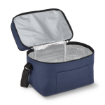 Borsa frigo con doppio scomparto e tasca frontale 12 l color blu scuro terza vista