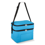 Borsa frigo con doppio scomparto e tasca frontale 12 l color azzurro