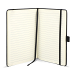 Taccuino in ecopelle dal design originale A5 pagine a righe color nero quarta vista