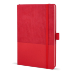 Taccuino in ecopelle dal design originale A5 pagine a righe color rosso