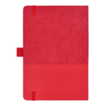 Taccuino in ecopelle dal design originale A5 pagine a righe color rosso terza vista