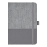 Taccuino in ecopelle dal design originale A5 pagine a righe color grigio seconda vista