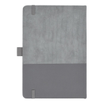 Taccuino in ecopelle dal design originale A5 pagine a righe color grigio terza vista