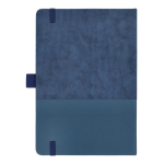 Taccuino in ecopelle dal design originale A5 pagine a righe color blu scuro terza vista