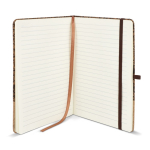 Taccuino copertina in sughero e caffè macinato A5 con pagine a righe color naturale quarta vista