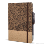 Taccuino copertina in sughero e caffè macinato A5 con pagine a righe color naturale quinta vista