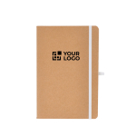 Taccuino a quadretti con copertina morbida in carta kraft FSC A5 vista area di stampa