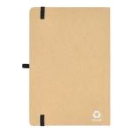 Taccuino con copertina in cartone e dettagli colorati A5 fogli a righe color nero terza vista