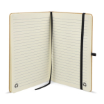 Taccuino con copertina in cartone e dettagli colorati A5 fogli a righe color nero quarta vista