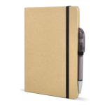 Taccuino con copertina in cartone e dettagli colorati A5 fogli a righe color nero quinta vista