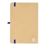 Taccuino con copertina in cartone e dettagli colorati A5 fogli a righe color blu terza vista