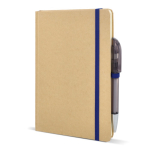 Taccuino con copertina in cartone e dettagli colorati A5 fogli a righe color blu quinta vista