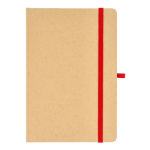 Taccuino con copertina in cartone e dettagli colorati A5 fogli a righe color rosso seconda vista