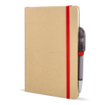 Taccuino con copertina in cartone e dettagli colorati A5 fogli a righe color rosso quinta vista