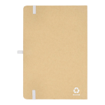 Taccuino con copertina in cartone e dettagli colorati A5 fogli a righe color bianco terza vista