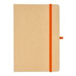 Taccuino con copertina in cartone e dettagli colorati A5 fogli a righe color arancione seconda vista