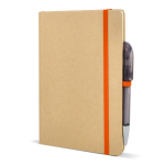 Taccuino con copertina in cartone e dettagli colorati A5 fogli a righe color arancione quinta vista