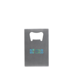 Apribottiglie in acciaio inox a forma di carta di credito vista area di stampa