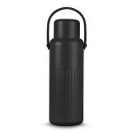 Thermos in acciaio inox riciclato con tappo che funge da tazza 1 l color nero