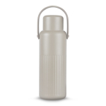 Thermos in acciaio inox riciclato con tappo che funge da tazza 1 l color beige