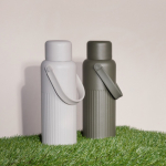 Thermos in acciaio inox riciclato con tappo che funge da tazza 1 l color beige seconda vista