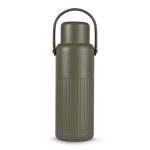 Thermos in acciaio inox riciclato con tappo che funge da tazza 1 l color verde oliva