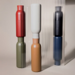 Borraccia termica in acciaio riciclato con tappo a pressione 500 ml color nero quarta vista