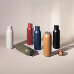 Borraccia termica in acciaio riciclato con tappo a pressione 500 ml color nero sesta vista