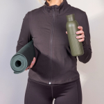 Borraccia termica in acciaio riciclato con tappo a pressione 500 ml color verde oliva quarta vista