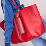 Bottiglia termica in acciaio con tappo tondo e manico 500 ml color rosso scuro terza vista