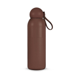Bottiglia termica in acciaio con tappo tondo e manico 500 ml color marrone scuro