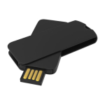 Memoria USB su misura in plastica rotante prodotta in UE color nero vista angolo frontale destro