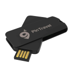 Memoria USB su misura in plastica rotante prodotta in UE color nero vista con stampa