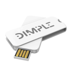Memoria USB su misura in plastica rotante prodotta in UE color bianco vista con stampa