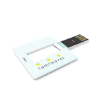 Memoria USB su misura quadrata e a scomparsa prodotta in UE color bianco vista con stampa
