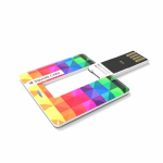 Memoria USB su misura quadrata e a scomparsa prodotta in UE color bianco vista con stampa