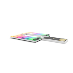 Memoria USB su misura quadrata e a scomparsa prodotta in UE color bianco vista con stampa