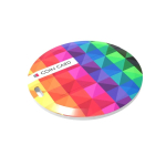 Memoria USB su misura rotonda e a scomparsa prodotta in UE color bianco vista con stampa