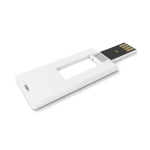 Memoria USB su misura formato Mini Card prodotta in UE color bianco vista angolo posteriore sinistro