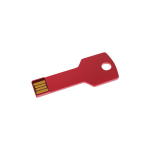 USB su misura in metallo a forma di chiave prodotta in UE color rosso vista angolo frontale sinistro