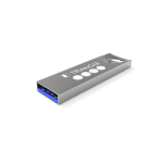 USB su misura in metallo per mazzo di chiavi prodotta in UE color argento vista con stampa