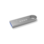 USB su misura in metallo per mazzo di chiavi prodotta in UE color argento vista con stampa