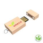 USB su misura in legno con chiusura magnetica prodotta in UE color legno chiaro vista con stampa