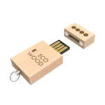 USB su misura in legno con chiusura magnetica prodotta in UE color legno chiaro vista con stampa