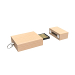 USB su misura in legno con chiusura magnetica prodotta in UE color legno chiaro vista dettaglio