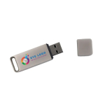 USB su misura in metallo con cappuccio di chiusura prodotta in UE color argento vista dettaglio