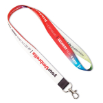 Lanyard su misura in poliestere per sublimazione prodotto in UE color bianco