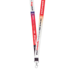 Lanyard su misura in poliestere per sublimazione prodotto in UE color bianco