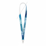 Lanyard su misura in poliestere per sublimazione prodotto in UE color bianco vista area di stampa