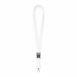 Lanyard poliestere su misura con fibbia sganciabile prodotto in UE color bianco settima vista